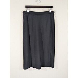 L.L. Bean Black Supima Cotton Long Stretch Waist Modest Maxi Skirt SZ L Petite